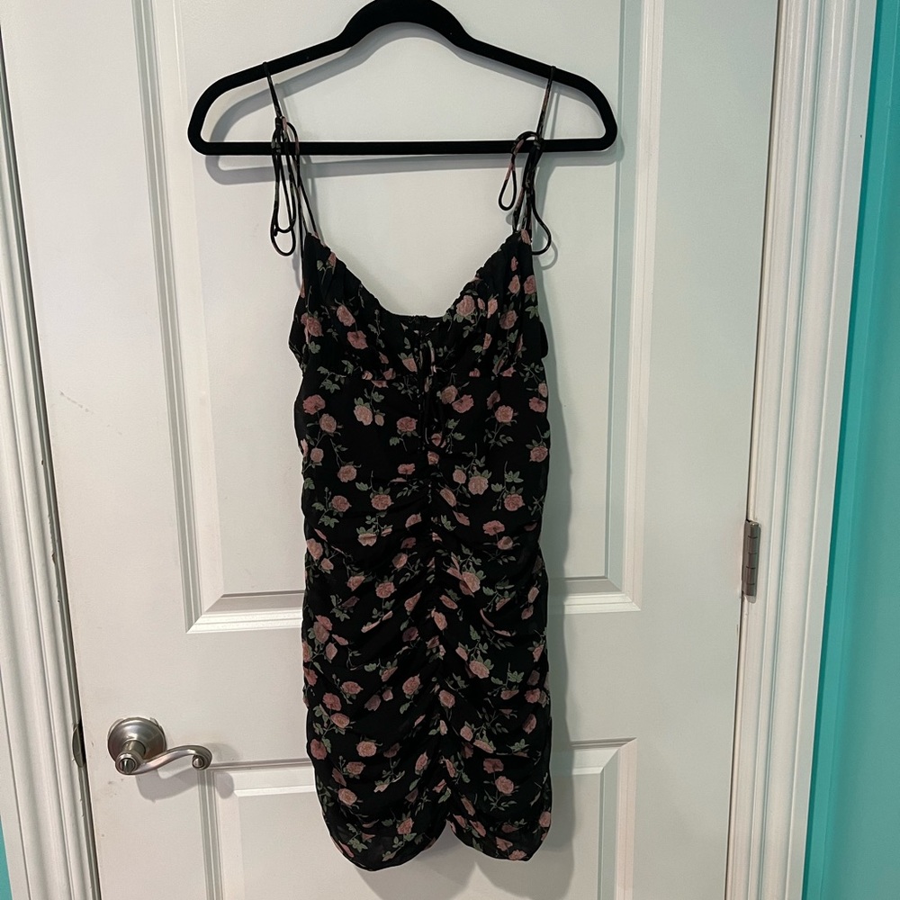 NWT Black dress with pink flowers